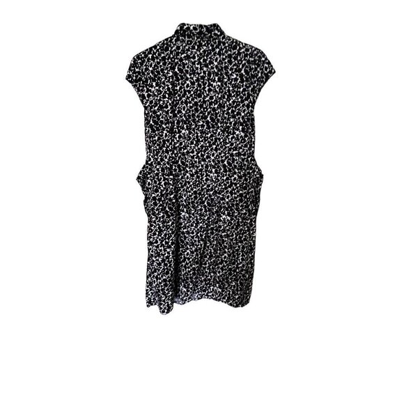 Tommy Hilfiger Shirt Dress Medium Button Front Above Knee Black and White Mini - Picture 2 of 6